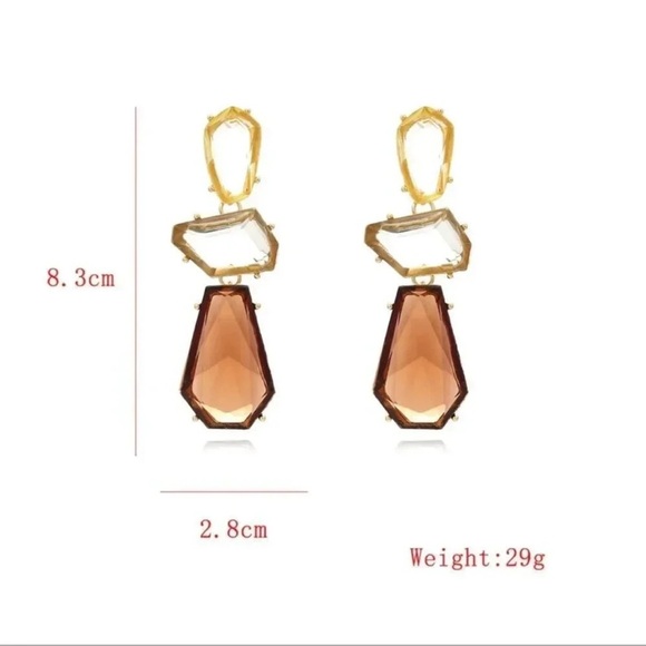 Colorful Resin Drop Earrings - Picture 5 of 8